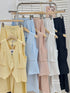 Asymmetrical Button Down Vest With Skirts Sets
